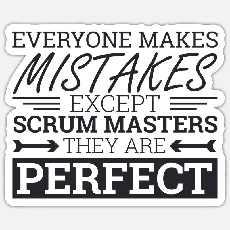 "Scrum Master Perfect |" Scrum Master "" - Sticker size S (10 x 10 cm) - white matte
