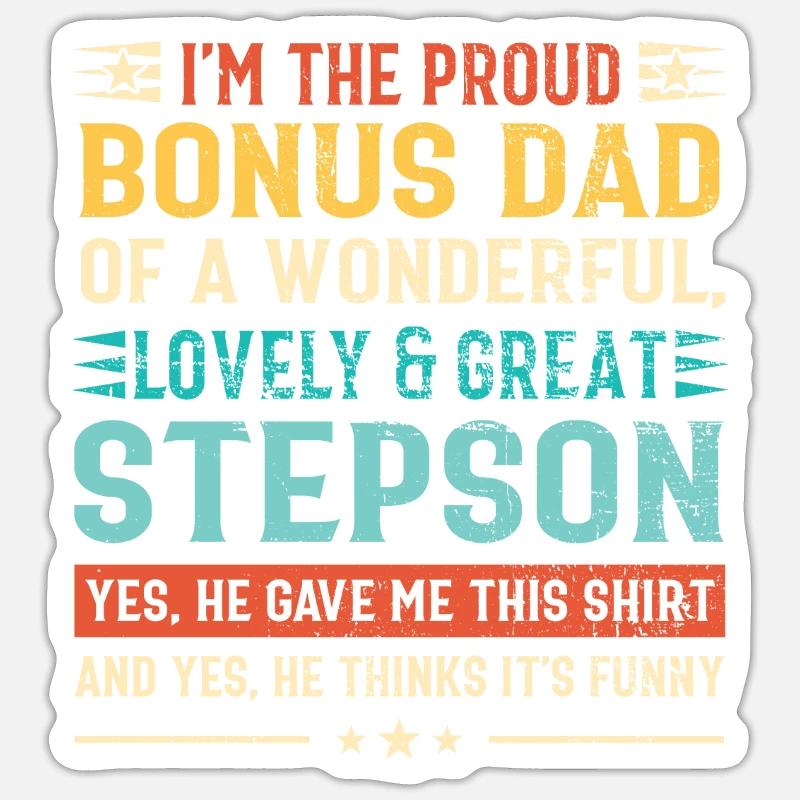 Bonus dad & stepson stepfather gift Sticker size S (10 x 10 cm)