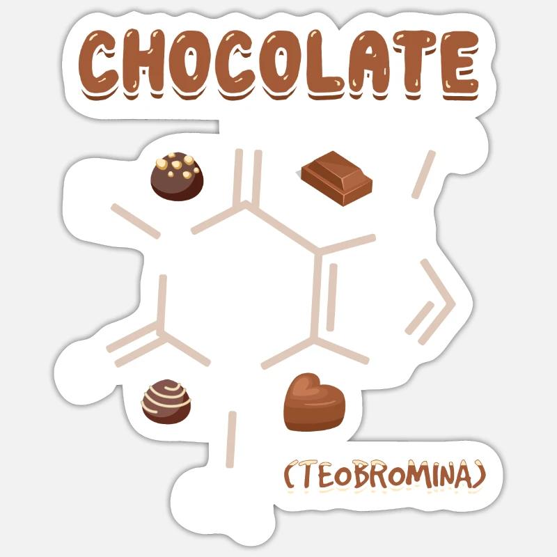 Chocolat - Sticker taille S (10 x 10 cm) - blanc mat