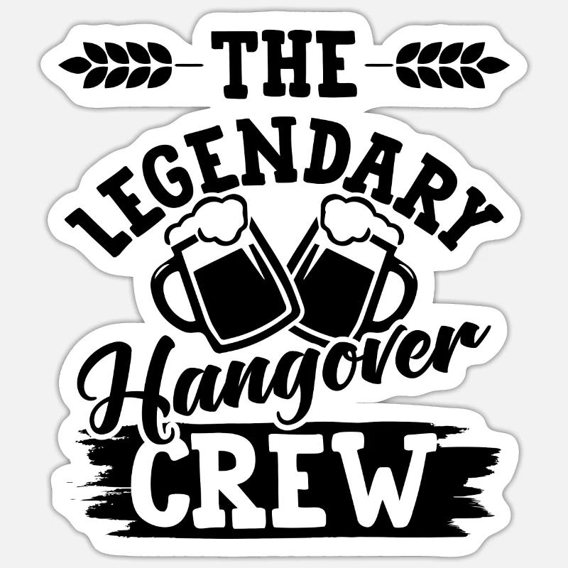 Hangover Team - Sticker taille S (10 x 10 cm) - blanc mat