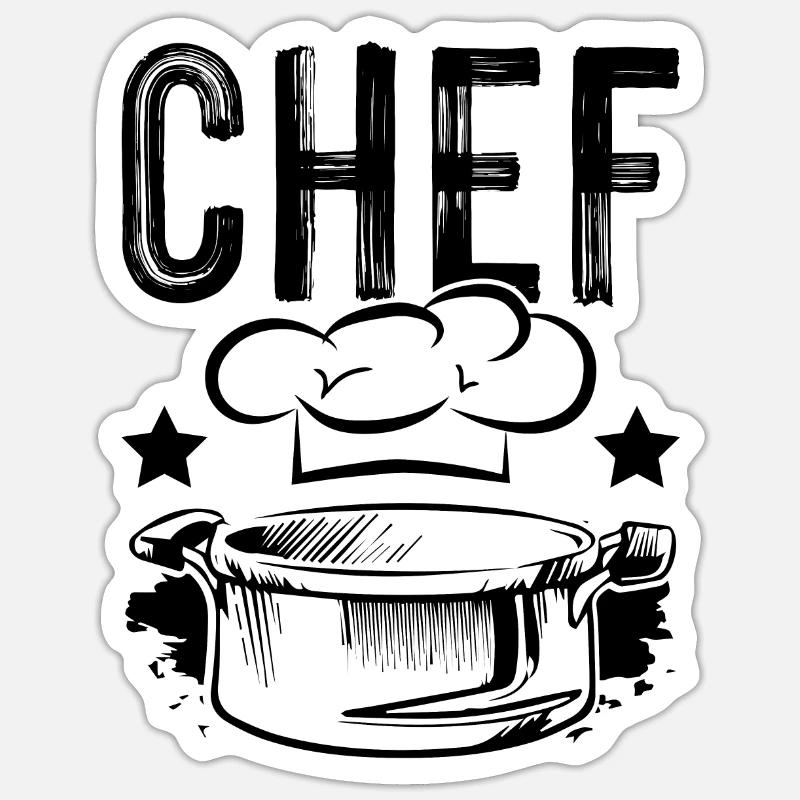 chef koch - Sticker Größe S (10 x 10 cm) - Mattweiß