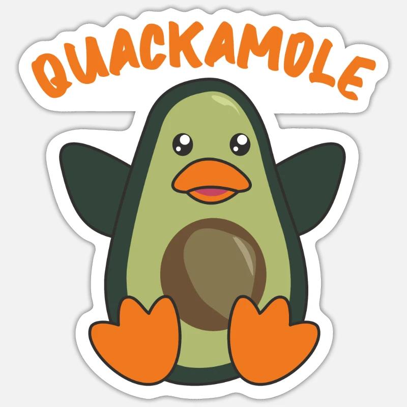 Quackamole doux avocat ense jeu de mots avocats - Sticker taille S (10 x 10 cm) - blanc mat
