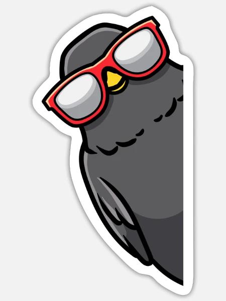 Amsel Vogel Schwarzdrossel - Sticker Größe S (10 x 10 cm) - Mattweiß