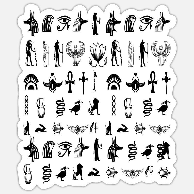 Hieroglyphics - Sticker size S (10 x 10 cm) - white matte