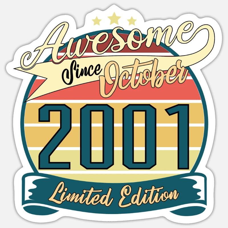 Gift idea October 2001 Retro - Sticker size S (10 x 10 cm) - white matte