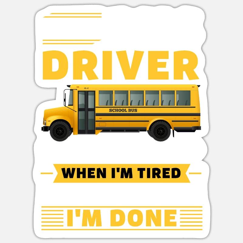 Schulbusfahrer Busfahrer Drive Geschenk - Sticker Größe S (10 x 10 cm) - Mattweiß