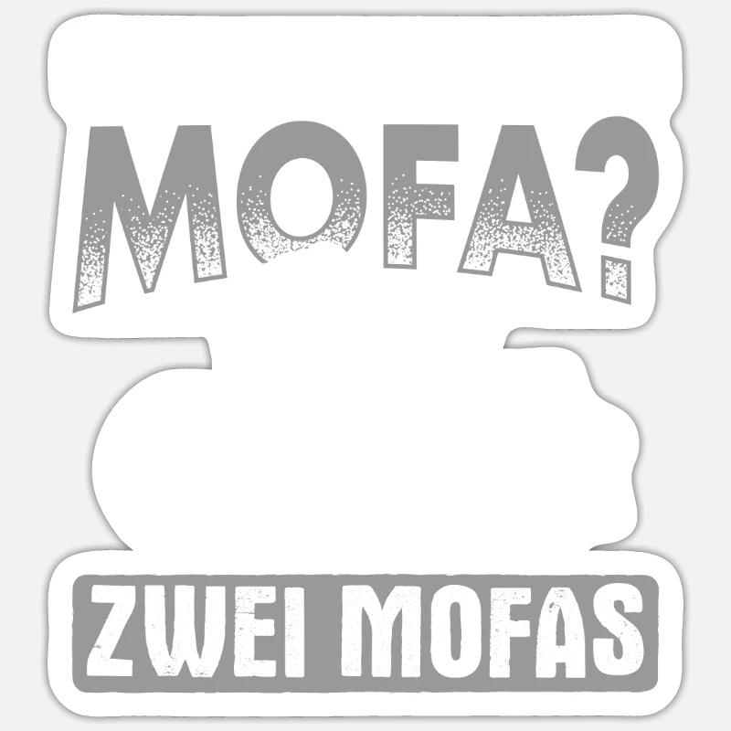 Mofa Moped Geschenk - Sticker Größe S (10 x 10 cm) - Mattweiß