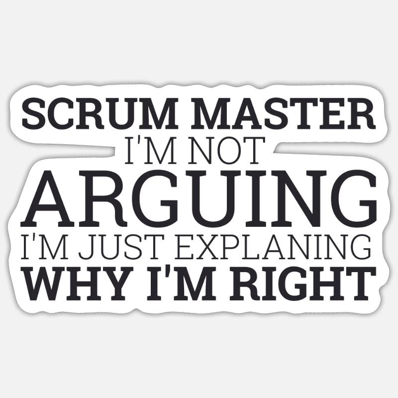 "Scrum Master Arguing | "Scrum Master"" Sticker Größe S (10 x 10 cm)