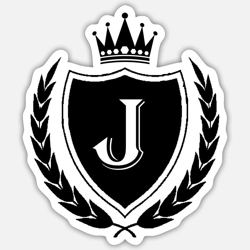 wappen J Krone - Sticker Größe S (10 x 10 cm) - Mattweiß