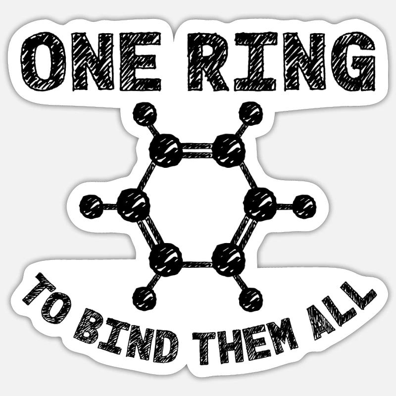 Chemistry Benzene Ring Molecule Bond Sticker size S (10 x 10 cm)