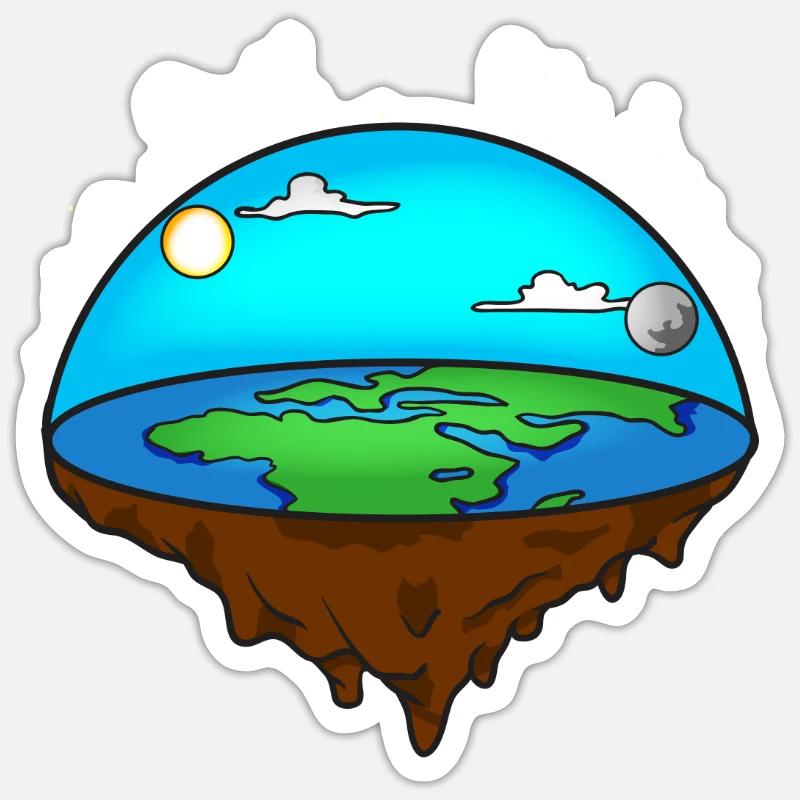 Flat Earth - Sticker size S (10 x 10 cm) - white matte