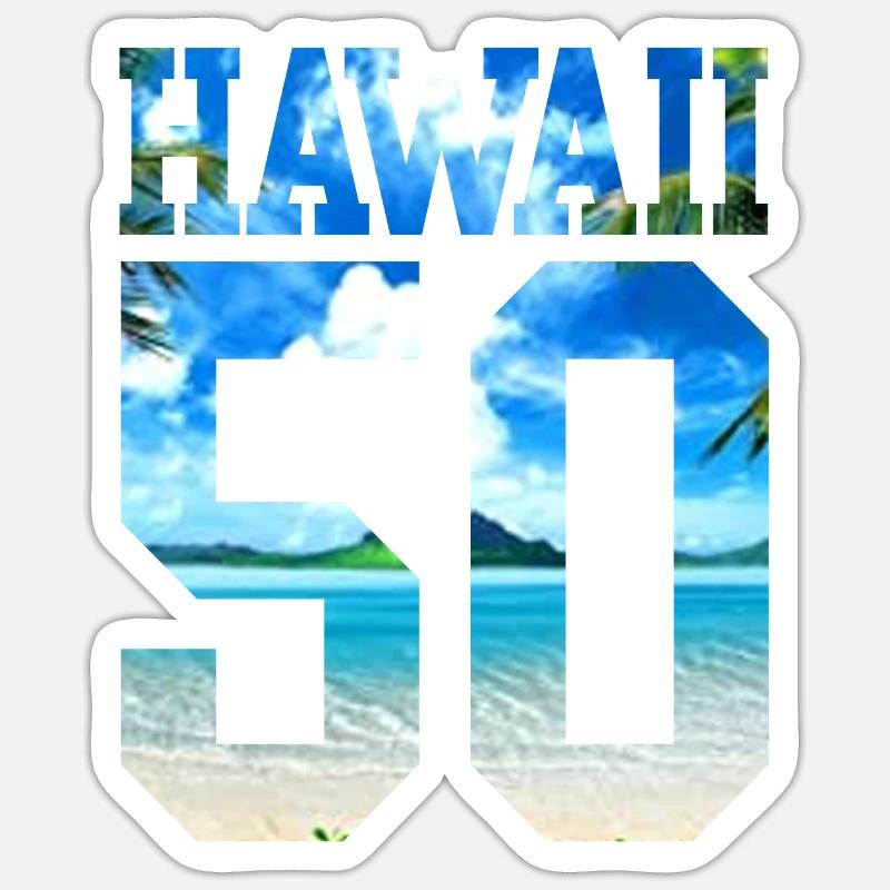 Hawaii 50 Fun Gift - Sticker size S (10 x 10 cm) - white matte
