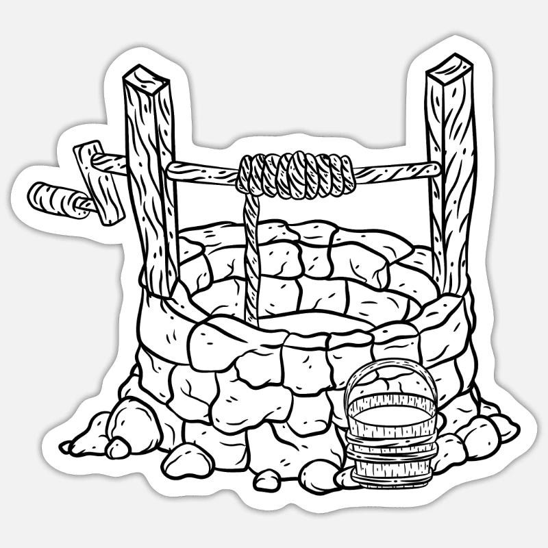 Puits - Sticker taille S (10 x 10 cm) - blanc mat