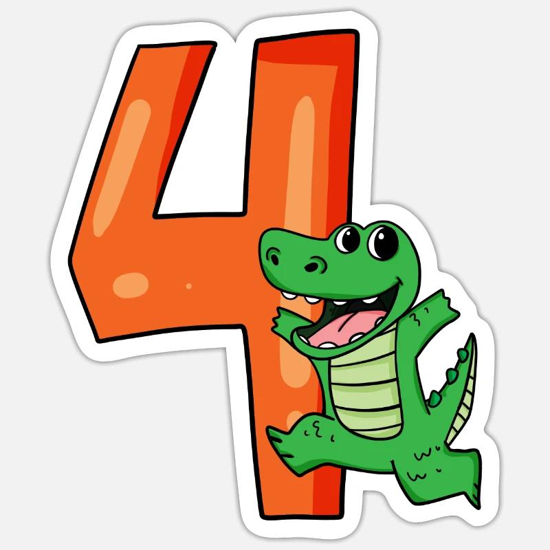 4e anniversaire - 4 ans - Anniversaire d’enfant Sticker taille S (10 x 10 cm)