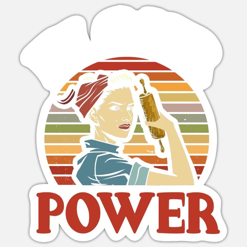 Flour Power Baking - Sticker size S (10 x 10 cm) - white matte