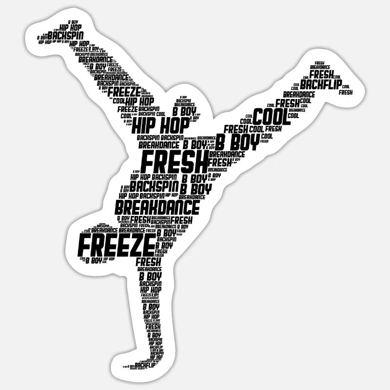 Breakdance - Sticker Größe S (10 x 10 cm) - Mattweiß