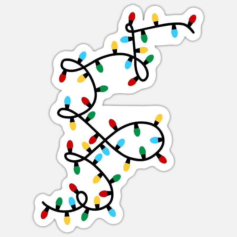 String lights Christmas Sticker size S (10 x 10 cm)