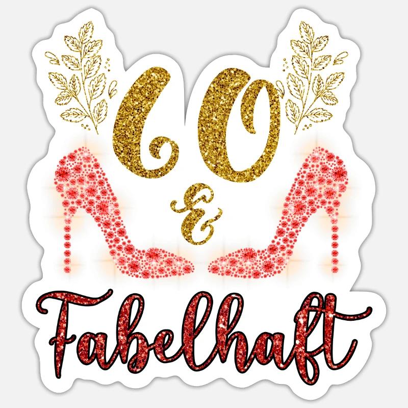 Geburtstag 60 Sixty - Sticker Größe S (10 x 10 cm) - Mattweiß