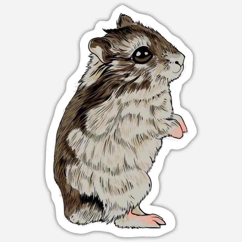 Dzungarian dwarf hamster - Sticker size S (10 x 10 cm) - white matte