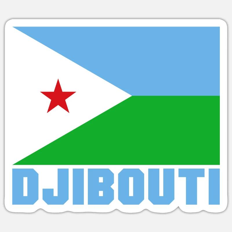 Dschibuti - Sticker Größe S (10 x 10 cm) - Mattweiß