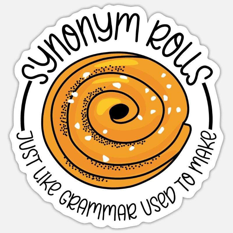 Synonym Rolls Englisch Lehrer Grammatik - Sticker Größe S (10 x 10 cm) - Mattweiß