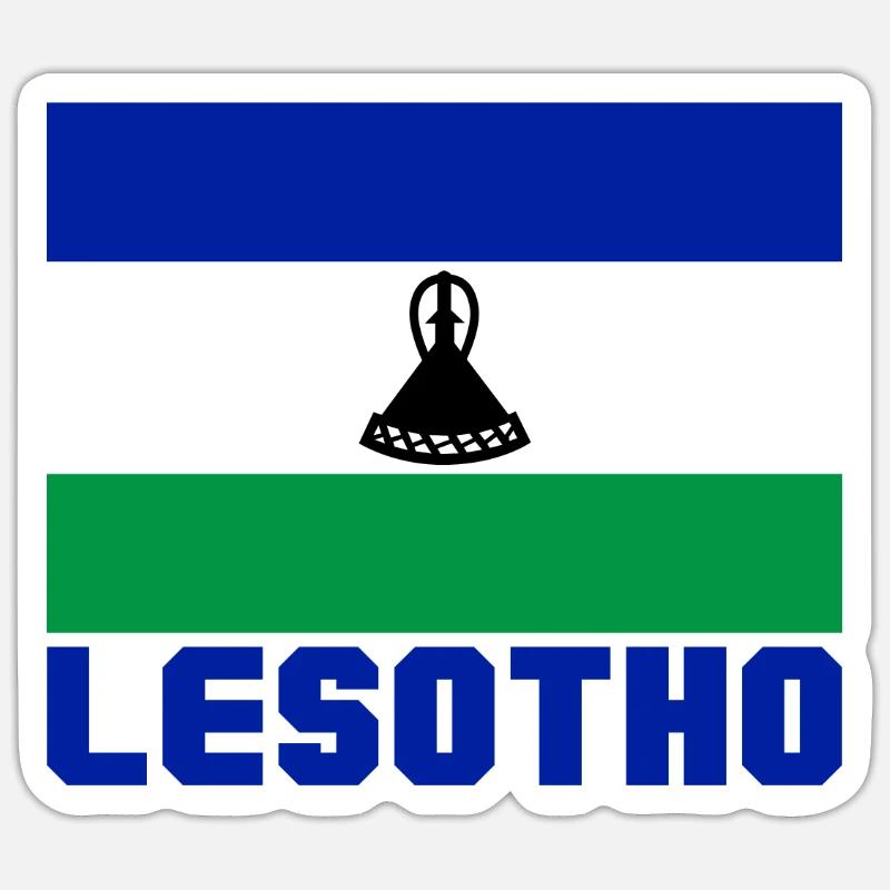Lesotho - Sticker Größe S (10 x 10 cm) - Mattweiß