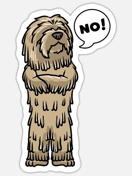 Sturer Bergamasker Hirtenhund Hund - Sticker Größe S (10 x 10 cm) - Mattweiß