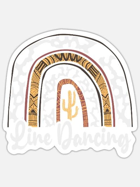 Linedance Line Dance - Sticker Größe S (10 x 10 cm) - Mattweiß