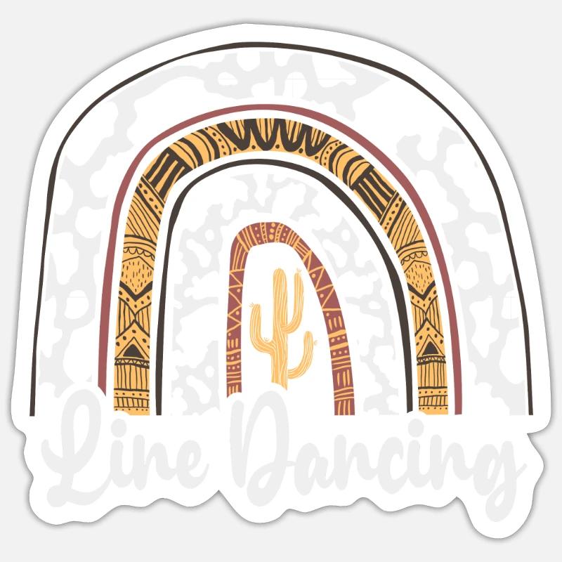 Linedance Line Dance - Sticker Größe S (10 x 10 cm) - Mattweiß