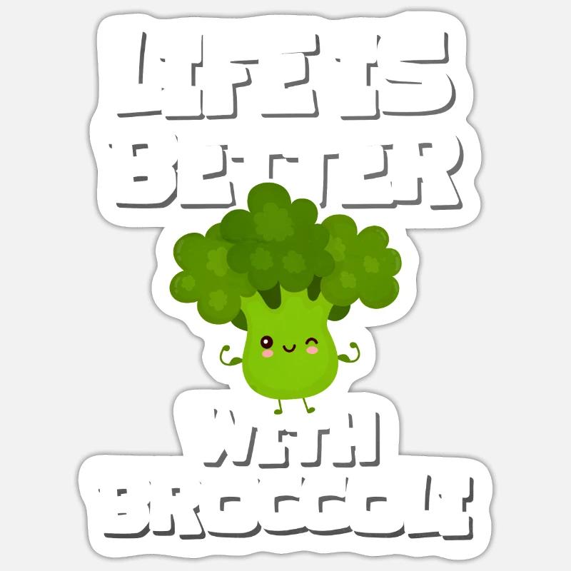 Broccolo - Sticker formato S (10 x 10 cm) - bianco opaco