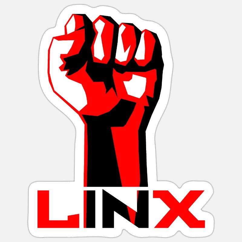 Linx Faust Links Linke - Sticker Größe S (10 x 10 cm) - Mattweiß