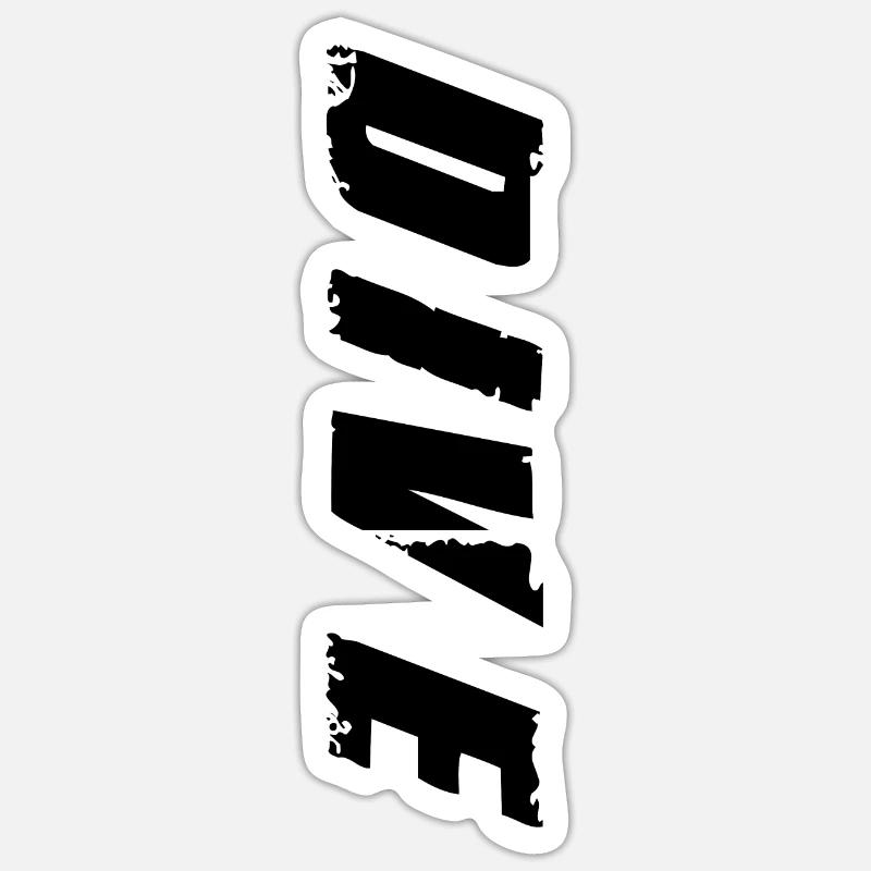 Plongée plongée plongée plongée plongeur cadeau - Sticker taille S (10 x 10 cm) - blanc mat