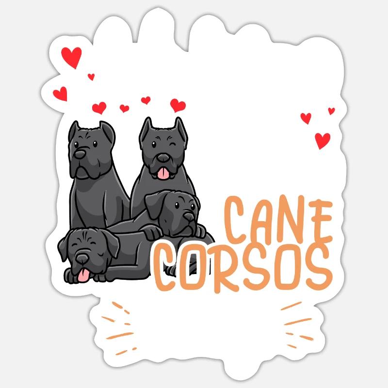 Cane Corso - Sticker Größe S (10 x 10 cm) - Mattweiß