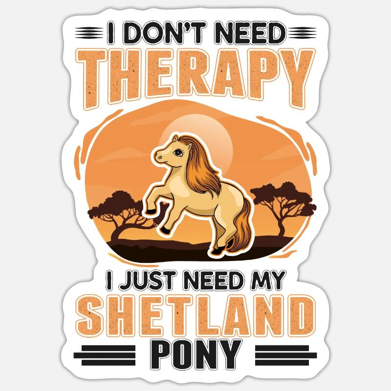 Shetland Pony Terapi Shetty Shetland Pony - Sticker størrelse S (10 x 10 cm) - mat hvid