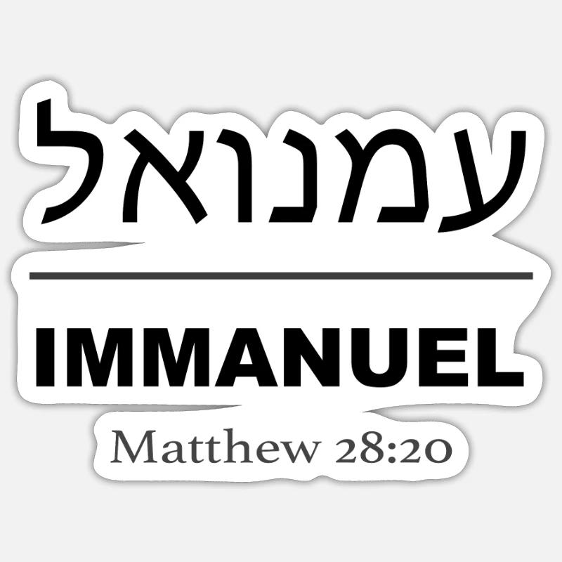 Conception chrétienne Emmanuel Dieu est avec nous Matthieu Sticker taille S (10 x 10 cm)