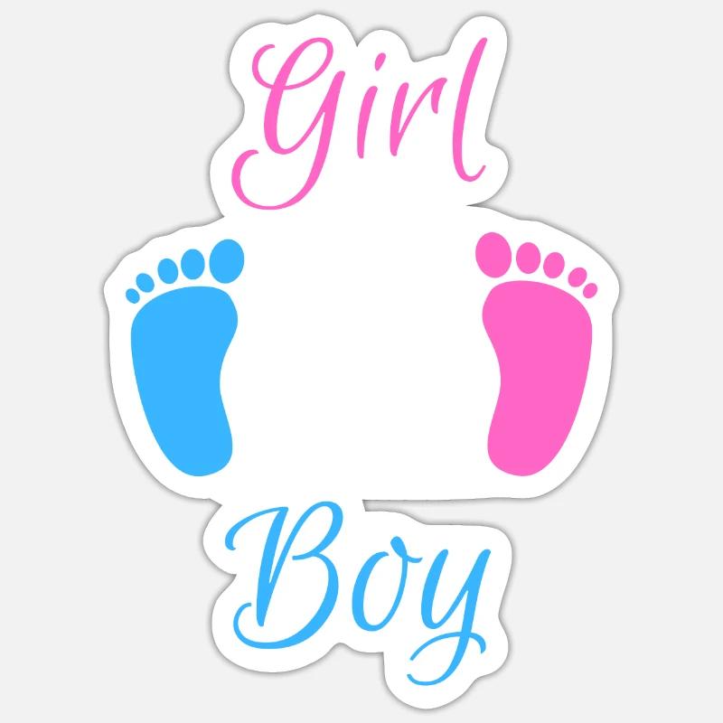 Mädchen oder Junge - Gender reveal - Baby shower Sticker Größe S (10 x 10 cm)