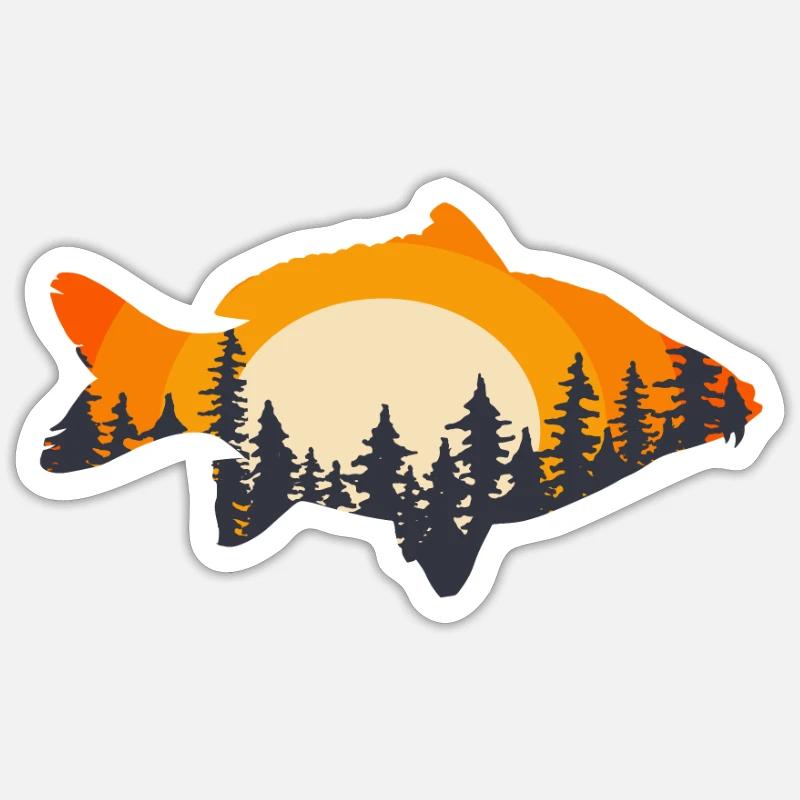 Poisson - Sticker taille S (10 x 10 cm) - blanc mat