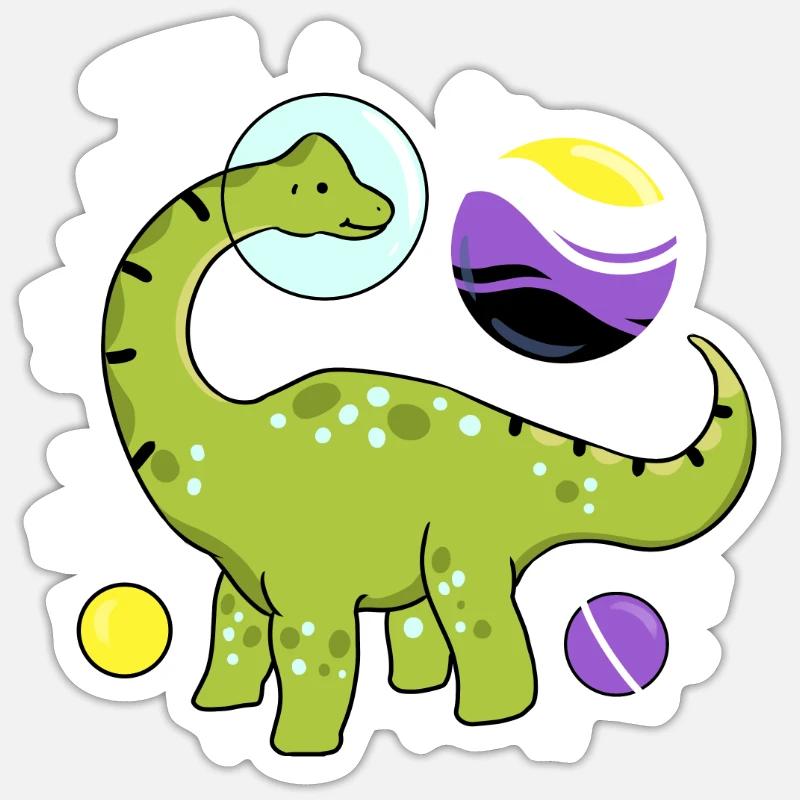 Brachiosaurus Nonbinary Pride Space Nonbinary P Sticker size S (10 x 10 cm)