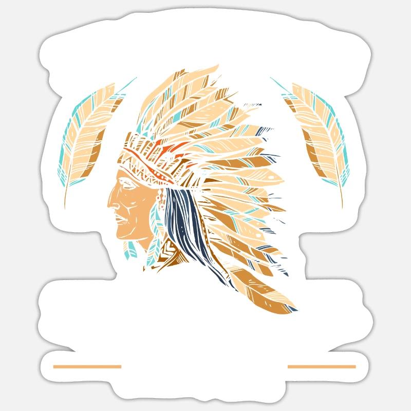 Terrorismusbekämpfung seit 1492 Indianer Sticker Größe S (10 x 10 cm)