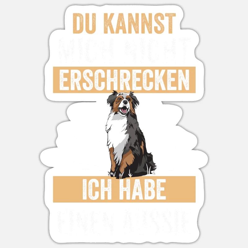 Australian Shepherd Hund Aussie - Sticker Größe S (10 x 10 cm) - Mattweiß
