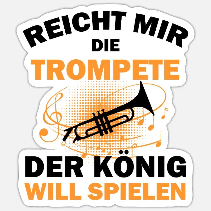 Trompete Trompeter - Sticker Größe S (10 x 10 cm) - Mattweiß