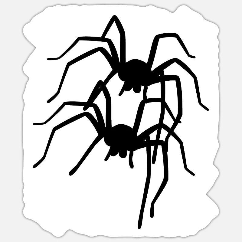 Spinne Spinnen Tiere Kriechen krabbeln Ekel Horror - Sticker Größe S (10 x 10 cm) - Mattweiß