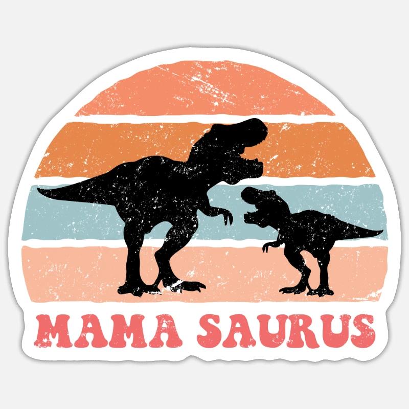Lustiger Mama Spruch Mamasaurus 2022 Werdende Mama - Sticker Größe S (10 x 10 cm) - Mattweiß