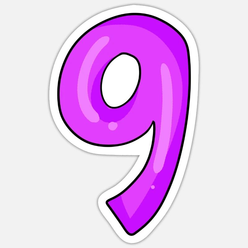 Numéro 9 - Sticker taille S (10 x 10 cm) - blanc mat
