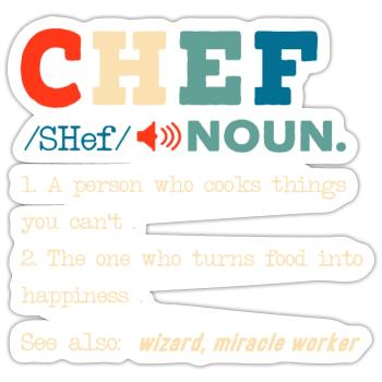 Funny Chef Description Culinary Cooking Baking - Sticker size S (10 x 10 cm) - white matte - Front