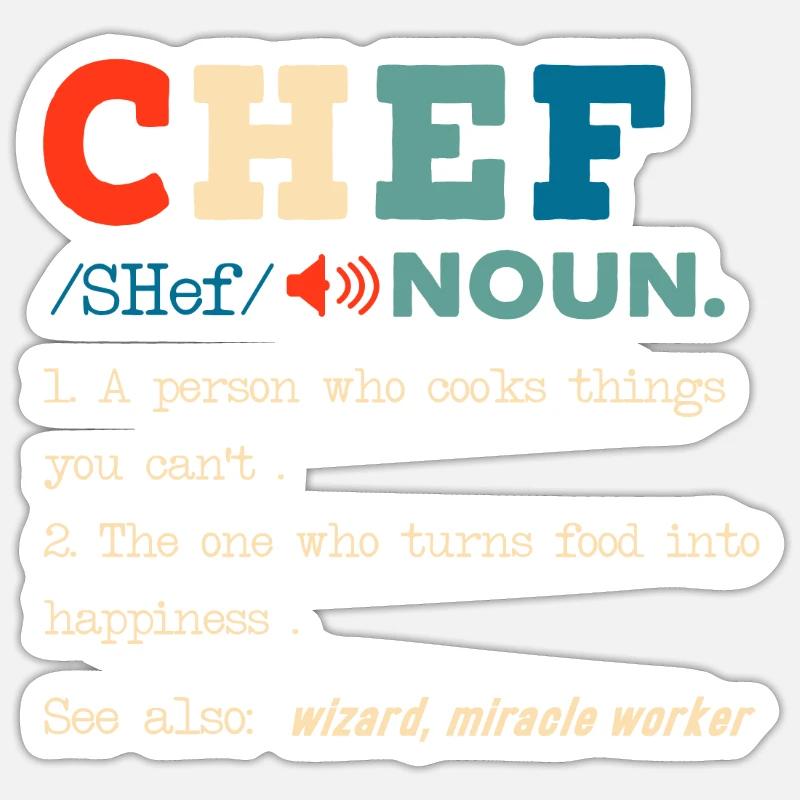 Drôle de chef Description Cuisine culinaire Cuisson Sticker taille S (10 x 10 cm)