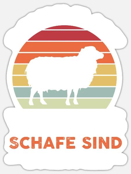 Schafe Schäfer Schaf Geschenk - Sticker Größe S (10 x 10 cm) - Mattweiß