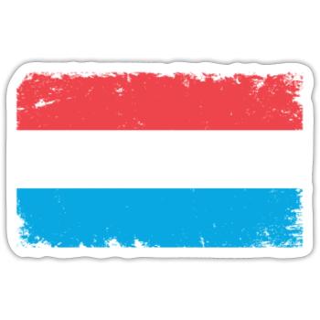 Luxembourg Herzschlag Flagge Vintage Luxembourg - Sticker taille S (10 x 10 cm) - blanc mat - Devant
