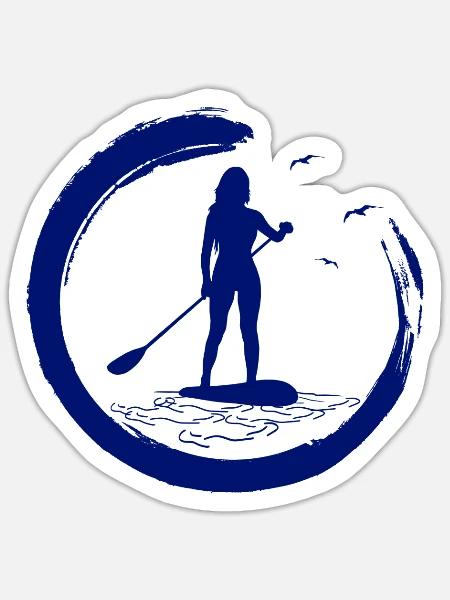 SUP paddleboarding Stand Up Paddle Damen supboard - Sticker Größe S (10 x 10 cm) - Mattweiß