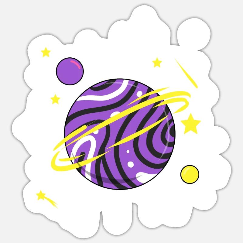Nonbinary Space Planet Nonbinary Pride Sticker size S (10 x 10 cm)
